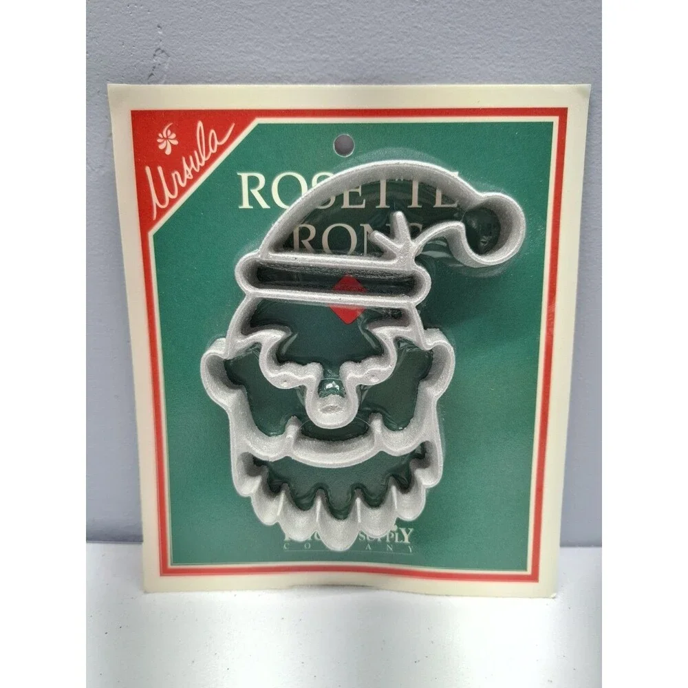 Vintage Ursula Santa Rosette Iron NOS Carded Christmas Holiday Pastry Mold